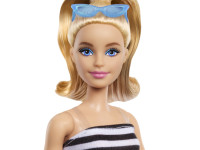 barbie hrh11 papusa barbie "fashionista" intr-o fusta cu volane roz