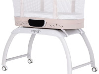 chipolino kossg02502ma Детская колыбель 2-в-1 со светодиодным дисплеем "sogno" macadamia