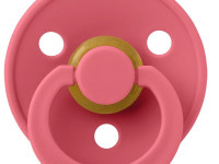 bibs suzeta rotunda din latex color s coral (0-6 luni)
