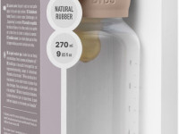 bibs Пластиковая антиколиковая бутылочка с латексной соской (270 мл.) blush
