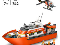 lego city 60504 constructor "barcă de salvare și elicopter al pazei de coastă" (742 el.)