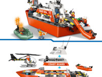 lego city 60504 constructor "barcă de salvare și elicopter al pazei de coastă" (742 el.)