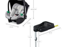 kinderkraft scaun auto mink pro i-size (40-75 cm) complet cu baza fx isofix (gri)