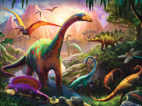 trefl 16277 puzzle  "lumea dinozaurilor" (100 el.)
