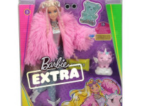 barbie grn28 păpușa barbie "extra" într-o haină de blană roz 