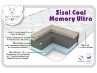 veres 50.7.06 saltea "baby sisal coal memory ultra" (120 х 60 х 10 cm.)
