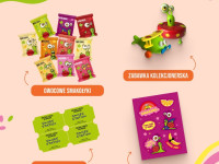 bob snail cutie de craciun "train express" cu jucarie si autocolante (107 g.) in sort.