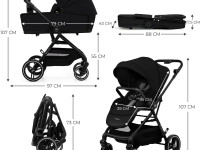kinderkraft Коляска 2-в-1 yoxi чёрный