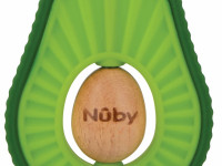 nuby nv06026 dințitor lemn/silicon "avocado" (6 luni +)