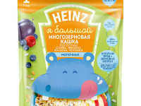 heinz Любопышки Каша многозерновая-йогурт-слива-яблоко-малина-черникa (12 м +) 200 гр.)