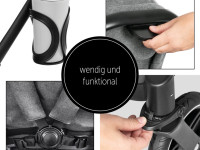 hauck carucior pentru gemeni 2in1 atlantic twin melange grey
