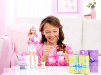 barbie jfg70 set cu papusa "petrecerea surpriza in tonuri de liliac"