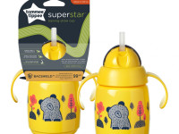 tommee tippee tt0390 cană cu pai "superstar" galben (6 luni+) 300 ml.