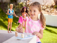 barbie hpt50 păpușă ken "fashionist" cu placă de surf