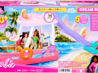 barbie hjv37 set de joacă "barbie dream boat" cu piscină, tobogan și 20 de accesorii