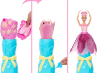 barbie jmf57 păpușă barbie parfumată "petal pop" &icirc;ntr-o rochie roz cu lalea