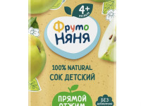 ФрутоНяня сок яблоко прямой отжим 200 мл. (4 м+)