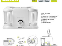 beaba 3933 robot de gătit cu abur şi blender 4in1 "robot babycook plus" gri