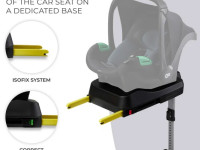 kinderkraft scaun auto mink pro i-size (40-75 cm) complet cu baza fx isofix (gri)