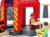 tooky toy th683 Деревянный набор “Железная дорога пожарной службы”