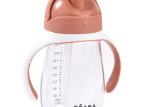beaba cana anti-varsare cu pai 300 ml. (8 m.+) "terracotta" b913586