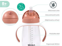 beaba cana anti-varsare cu pai 300 ml. (8 m.+) "terracotta" b913586
