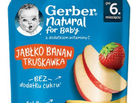 gerber piure "mere-banana-capsuni" (6 m+) 80 gr.