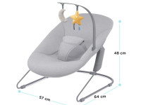 kinderkraft Шезлонг-качалка calmee серый (до 9 кг.)
