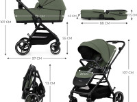 kinderkraft Коляска 2-в-1 yoxi зелёный
