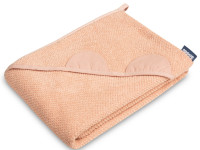 sensillo-4190 Полотенце креповое с капюшоном "Мишка" (100х100 см) розовый