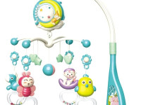 bibiin toys 648a-55 carusel muzical cu proiector și telecomandă (albastru)
