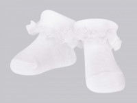 yoclub skfa/baby/white  Șosete cu dantelă (6-9 m.) alb