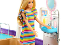 barbie hjv37 set de joacă "barbie dream boat" cu piscină, tobogan și 20 de accesorii