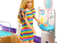 barbie hjv37 set de joacă "barbie dream boat" cu piscină, tobogan și 20 de accesorii