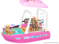barbie hjv37 set de joacă "barbie dream boat" cu piscină, tobogan și 20 de accesorii