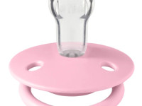 bibs Пустышка круглая силиконовая de lux ivory & baby pink (0-36 м.) 2 шт.