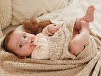 babyono 1647/03 Плед из органического хлопка (75x100 см) бежевый