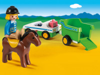 playmobil 70181 Конструктор "Автомобиль с прицепом для лошади"