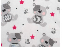 new baby 41782 Фланелевая пеленка непромокаемая "Мишка" (57 x 47 см.) розовый