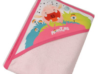 tega baby Полотенце с капюшоном "monters" mn-008 80x80-127 (100х100 см.) розовый