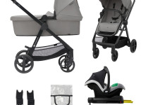 kinderkraft carucior 4in1 newly + mink pro cu baza gri