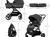 kinderkraft Коляска 2-в-1 yoxi серый