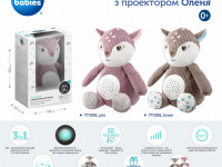 canpol 77/206 jucărie muzicală cu proiector 3-&icirc;n-1 "cerbul" roz