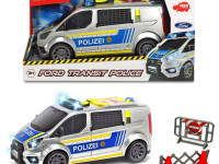 dickie 3715013 mașină de poliție "ford transit" cu lumină și sunet (28 cm.)