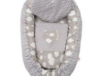 new baby 42796 Кокон с подушкой и покрывалом minky clouds grey