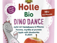 holle bio organic piure "dino dance" măr, afine, prune (6 luni+) 100 gr.