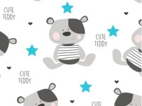 new baby 39475 Фланелевая пеленка непромокаемая "Мишка" (57 x 47 см.) голубой