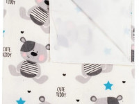 new baby 39475 Фланелевая пеленка непромокаемая "Мишка" (57 x 47 см.) голубой