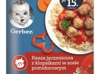 gerber piure junior terci de orz perlat cu chiftele în sos de roșii (15 luni+) 250 gr.