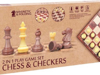 43434 joc de masă 2 &icirc;n 1 "Șah și dame" cu tablă magnetică